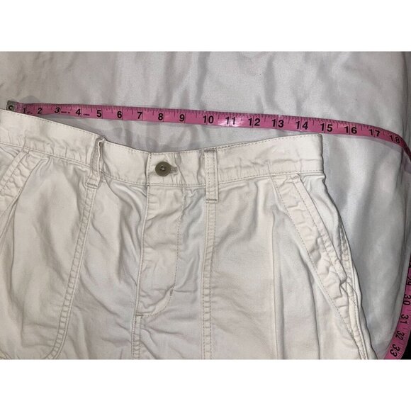 Madewell Ivory High-Ris  Casual Pleated Cotton Shorts Women's Size 27 - Picture 4 of 8